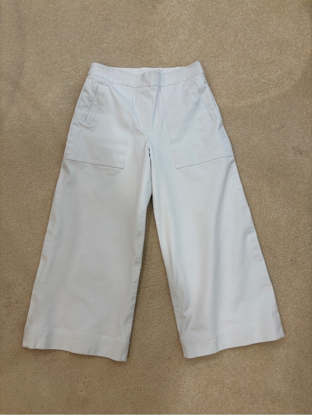 SPANX White Cropped Wide Leg Ponte Pants Size Medium - Picture 2 of 12